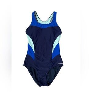 Let’s Swim one piece swimsuit blue & teal size XS